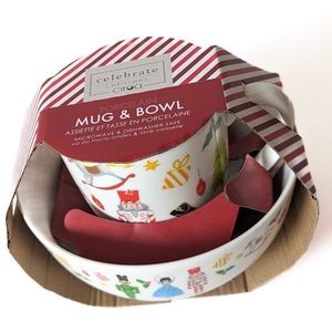 Ciroa Christmas Nutcracker themed mug and bowl gift set. NWT